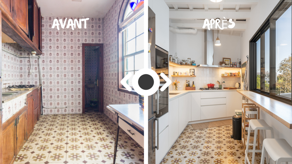cuisine avant et apres maison à mahon
